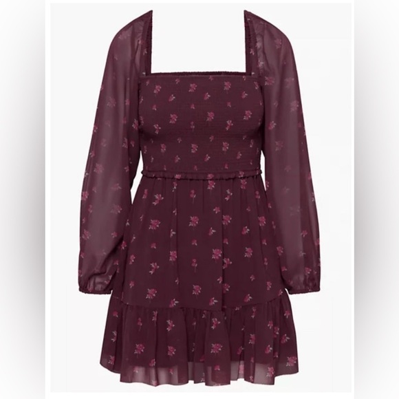 Aritzia Dresses & Skirts - Aritzia Wilfred Tempest Mini Dress Spcd Burgundy / Vital Pink Sz. 2XS XXS